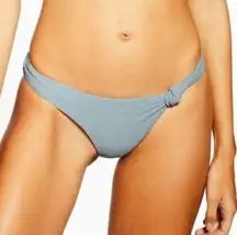 Topshop Velour Knot Bikini Bottoms Light Blue