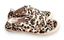 Time & Tru Leopard Print Scrunch Back Slip On Memory Foam‎ Sneakers Sz 7.5