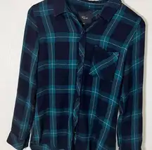 Rails  Hunter Button Down long Sleeve Green Plaid Shirt sz XS