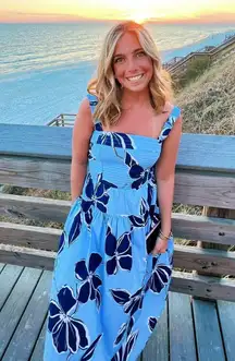 Blue Floral Maxi Dress