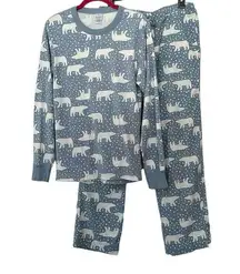 Hanna Andersson Snowy Polar Bear on North Air PJ Pajama Set