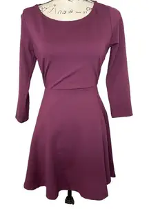 Lulu's Felicity Plum Purple Backless Lace Skater‎ Dress, Size Small