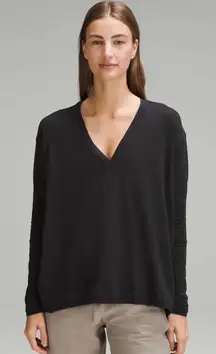Lululemon Back in Action V Neck Long Sleeve Shirt