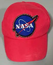 Red ‘NASA’ Logo Patch Spiked Studded Baseball Cap Trucker Hat 🌍✨