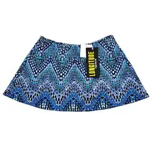 SKIRT ONLY Longitude Swim Coverup Skirt Blue Geometric Dot Size Small Beachwear