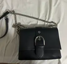 Black Purse With Silver Chain Handle