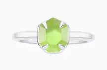 Kendra Scott Silver Rhodium Calvin Ring in Peridot Illusion