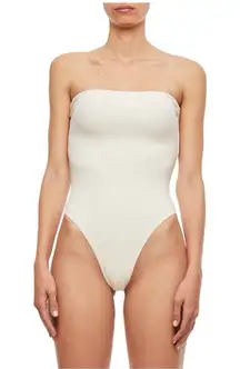 Lido Sedici One Piece Swimsuit Ivory EUC Size S Made in Italy Strapless