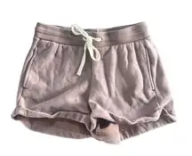 Size Small Dusty Pink Fleece Lined Loungewear High-Waisted Shorts