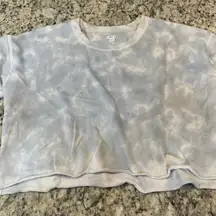 Aerie Light Gray Tie-Dye Crop Top