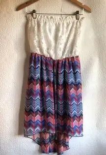 City Triangles  Chevron Strapless Dress Small