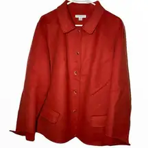 Pendleton Peacoat 100% Merino Wool Red Collared Tortoise Shell 2X Plus