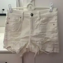 Super Stretch White Jean Shorts