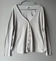 Flawless sz S‎ gray button-down top