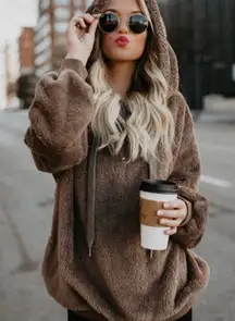 VICI wishlist fluffy Sherpa hoodie pullover