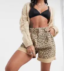 Free People We the Free Dogtown Leopard/Cheetah Print High Waisted Denim Shorts