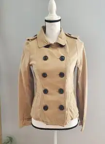 Divided By H&M Women's Khaki Fitted Double Breasted Jacket 4