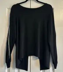 Heroine Sport Black Open Back Sweatshirt with Silver Arm Stripe