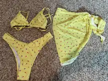 Yellow bikini 3 piece set
