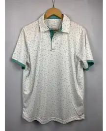 Swannies Mens Golf Polo Shirt Size L White Patterned