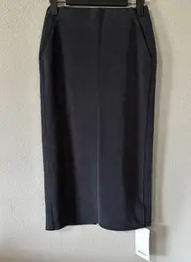 NEW Lululemon Softstreme HR High Rise Midi Skirt Size 2 Black Slim Fit Pockets