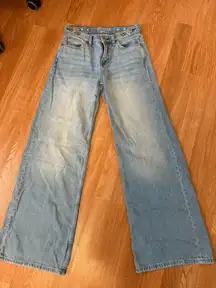 low rise baggy wide leg jeans