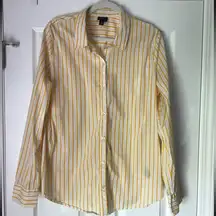 Worthington Yellow and White Stripe Button up Shirt