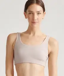 NWOT Quince Women's Organic Cotton Tank Bralette (2-pack) Sz S Color Mink