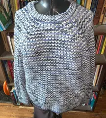 Gap blue variegated chunky cozy pullover L sweater