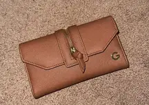 brown wallet clutch