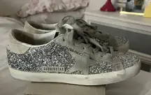 Golden Goose silver sequin superstar sneakers