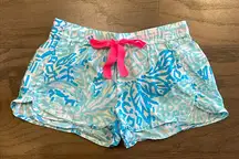 Lilly Pulitzer Blue and White Pajama Short - Size XS