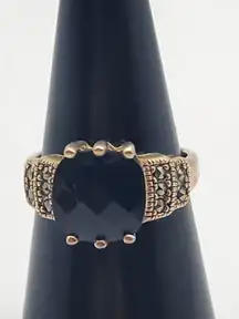 Premier Designs Symphony Silver Tone & Dark Brown Ring (7.5)