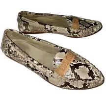 Miu Miu Prada Size 5 Python Flats Snakeskin Slip On Moccasin Pointed Toe Loafers