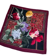 Adrienne Vittadini silk floral tulips scarf