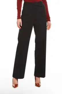 Womens Menswear Virgin Wool Trouser Pants in Black