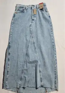 Levi's jean skirt slide slit waist 28'' button-fly