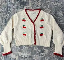 Kawaii cottage cherry sweater cardigan