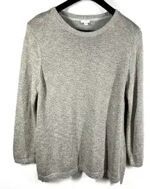 J. Jill Sweater Shimmer Metallic‎ Knit Womens XL Crew Neck Long Sleeve Lagenlook