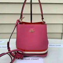 Coach Colorblock With Stripe Bucket Bag