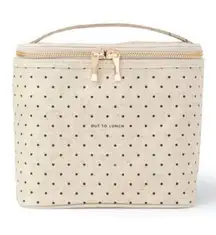 Kate Spade lunch bag "out to lunch" beige w black polka dot