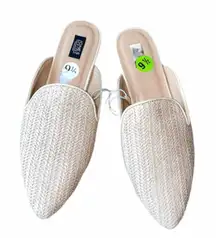 NEW Jones New York Woven Tan Slip On Mule