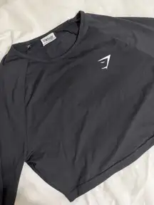 Black Gymshark Crop Long Sleeve Top