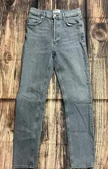 Agolde Nico High Rise Slim Fit Jeans Women's Size‎ 26 Gray Distressed