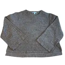 She + Sky Oversized Waffle Knit Gray Sweater - L