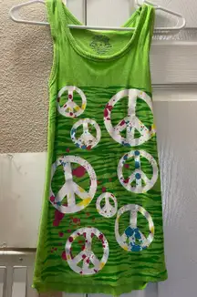 Peace sign Zebra Print Tank Top