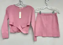 MEBON By Machine Jeans Womens Two Piece Sweater Skirt Set Knit Sweater Top Med