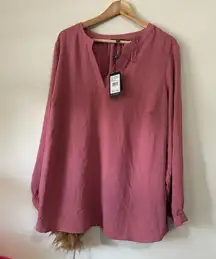 Adrianna Papell Rose V-Neck Blouse
