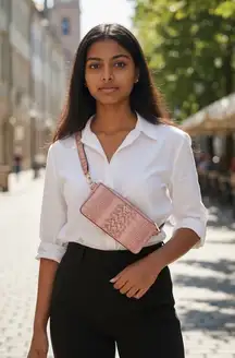 Micheal Kors Pull Chain Faux Leather Belt Bag