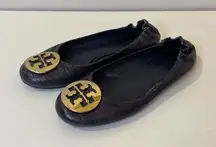Tory Burch‎ Women’s Python Leather Reva Flats Shoes Size 6